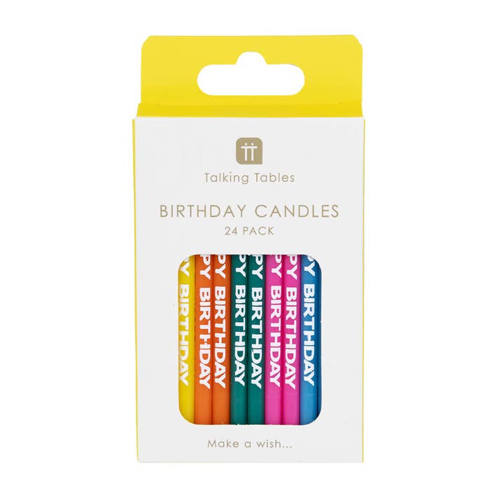 Talking Tables EU - Vente Bougies pour gâteau - Bougies d'anniversaire lumineuses - Pack de 242