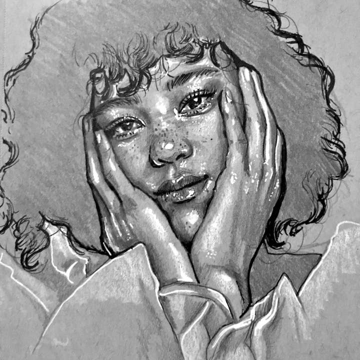 Dessin de portrait personnalisé 100 % fait main - Cadeau personnalisé sentimental unique pour un anniversaire de mariage, cadeau pour petit ami, petite amie, maman pour la vente par Kimsey Art