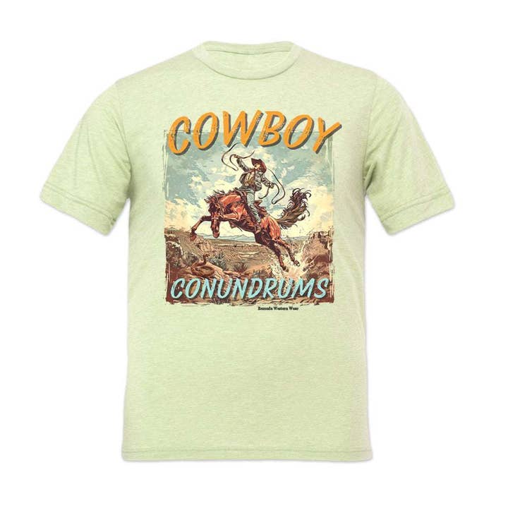 Cowboy Conundrums Adult Unisex Western Tee T-Shirt for wholesale by Remuda Western Wear