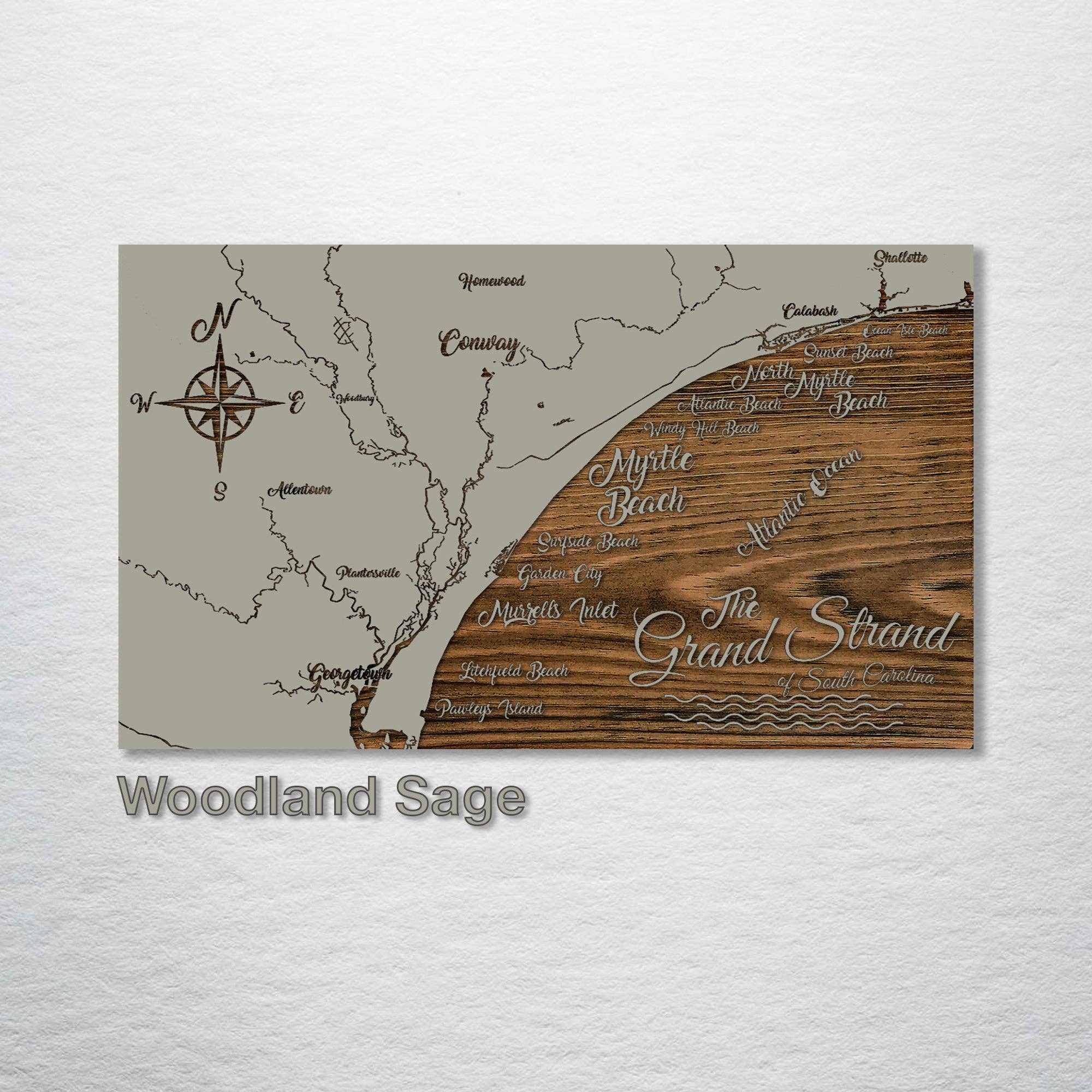 Fire & Pine - Wholesale Map - South Carolina: Grand Strand  Whimsical Map4