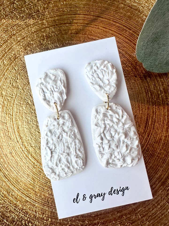 Textured Stone-Like Dangles (ultra lightweight) for wholesale by El & Gray Design