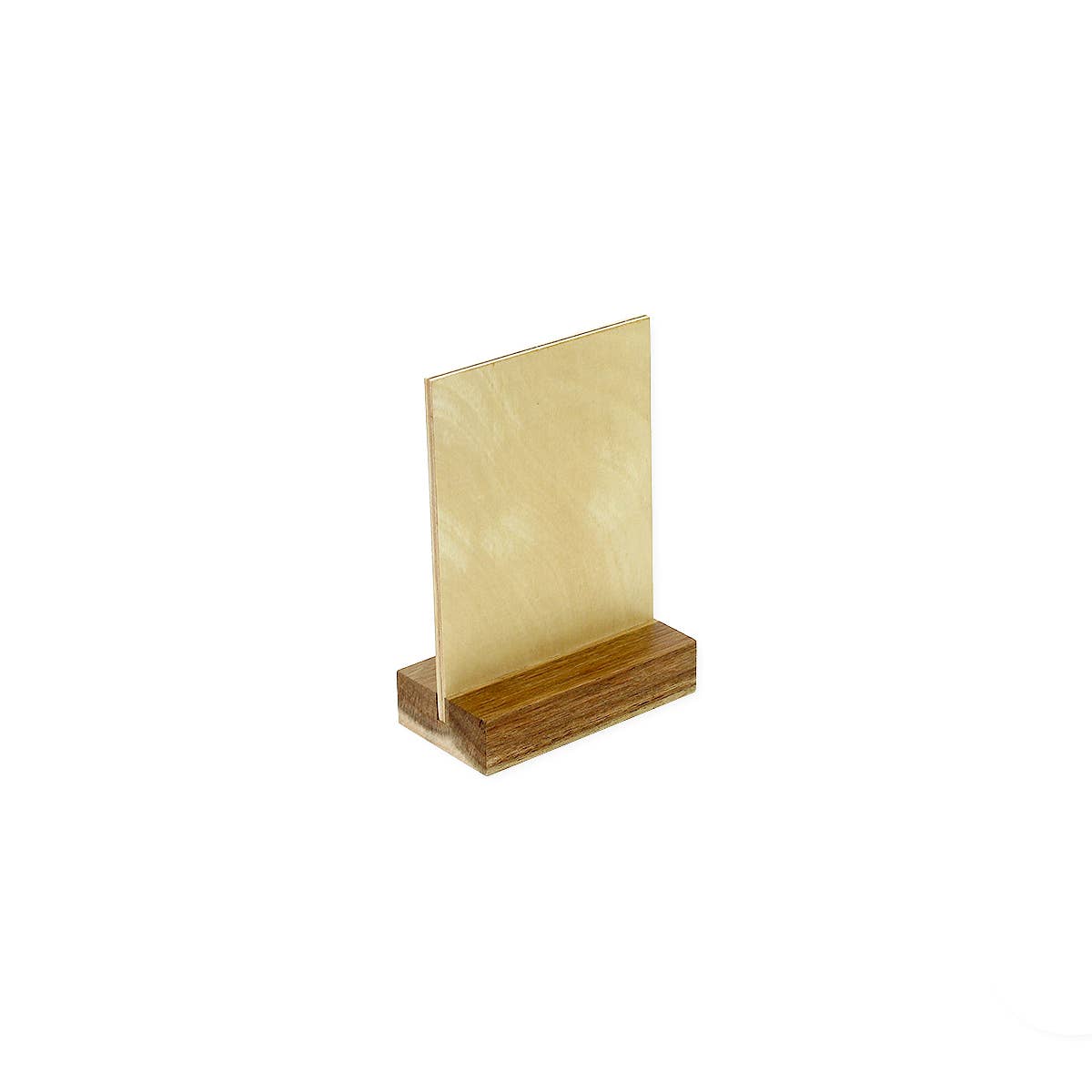 Gadsby – wholesale Retailer display block – A7 Tabletop Ticket Holder - Acacia Base - Retail Display0