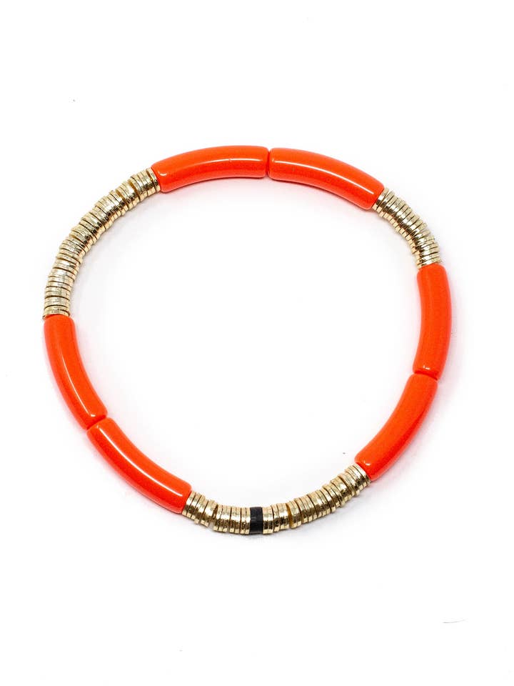 Neon Orange Zo Bracelet 4mm for wholesale by Allie + Bess