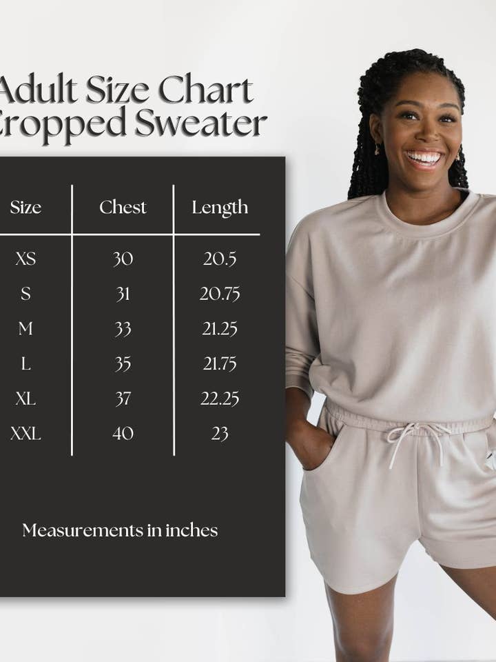 The Match Me Boutique - Wholesale Sweatshirt - Women's - Adult Crop Sweatshirt1
