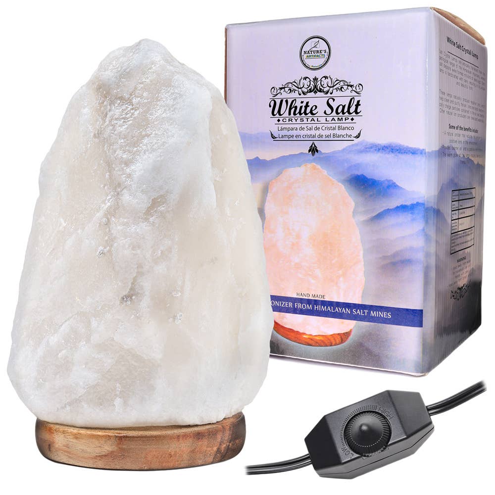 Natures Artifacts Inc – wholesale Saltlampa – Vit Himalayasaltkristallampa2