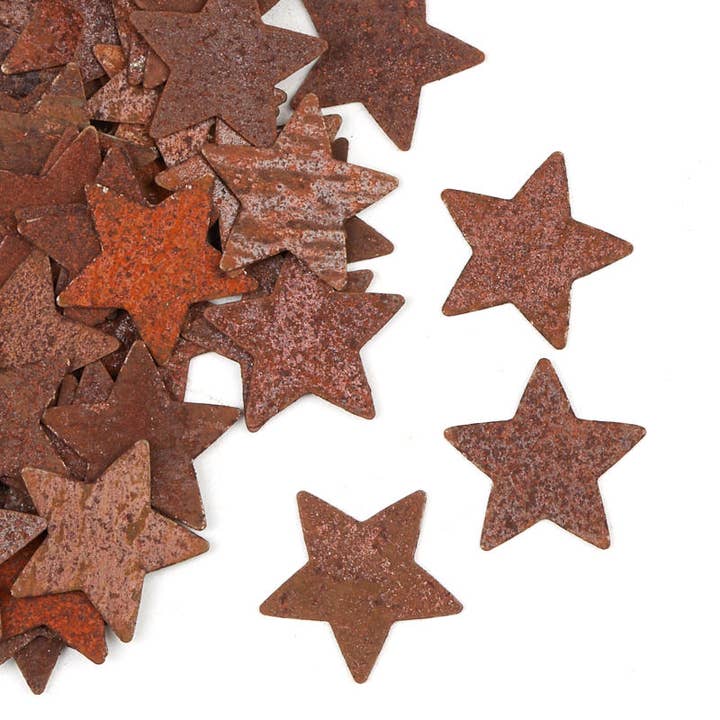 Factory Direct Craft - Wholesale Craft Supplies - 3/4" Bulk Rusty Tin Stars (Package of 100 pieces)