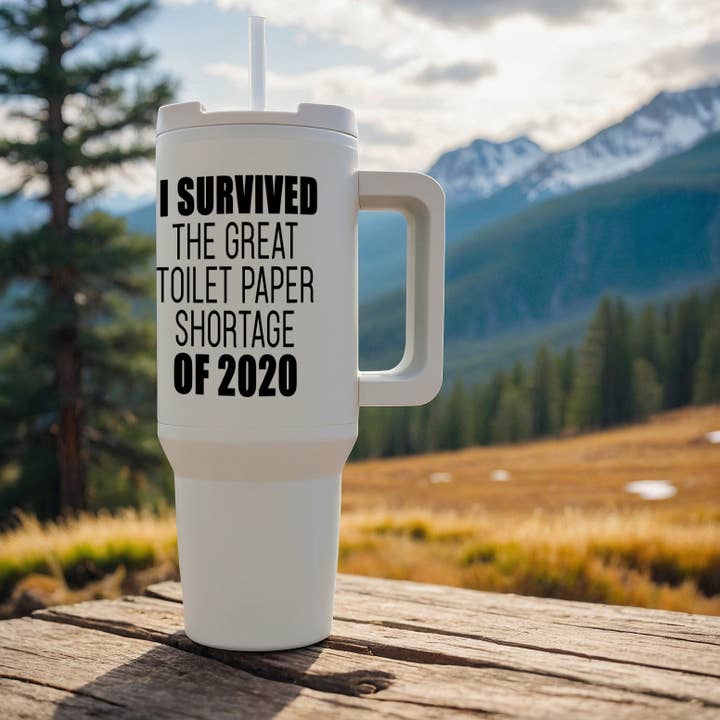 3dRose - Wholesale Insulated Mug/Tumbler - 3dRose, I Survived The Great Toilet Paper Shortage Of 2020, Tumbler8