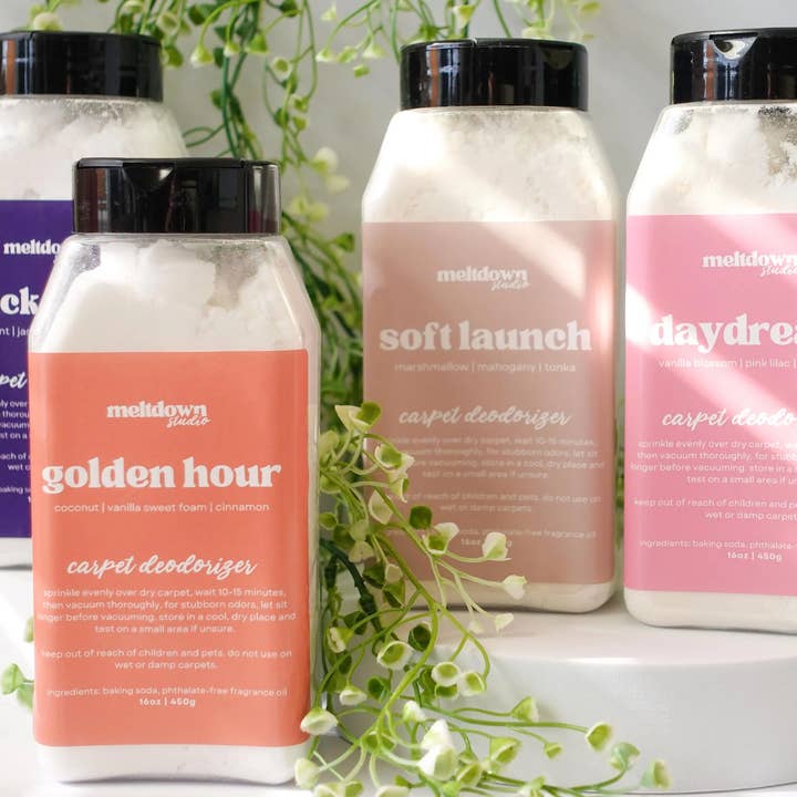 désodorisant pour tapis - désodorisant parfumé pour tapis et tissus d'ameublement pour la vente par meltdown studio