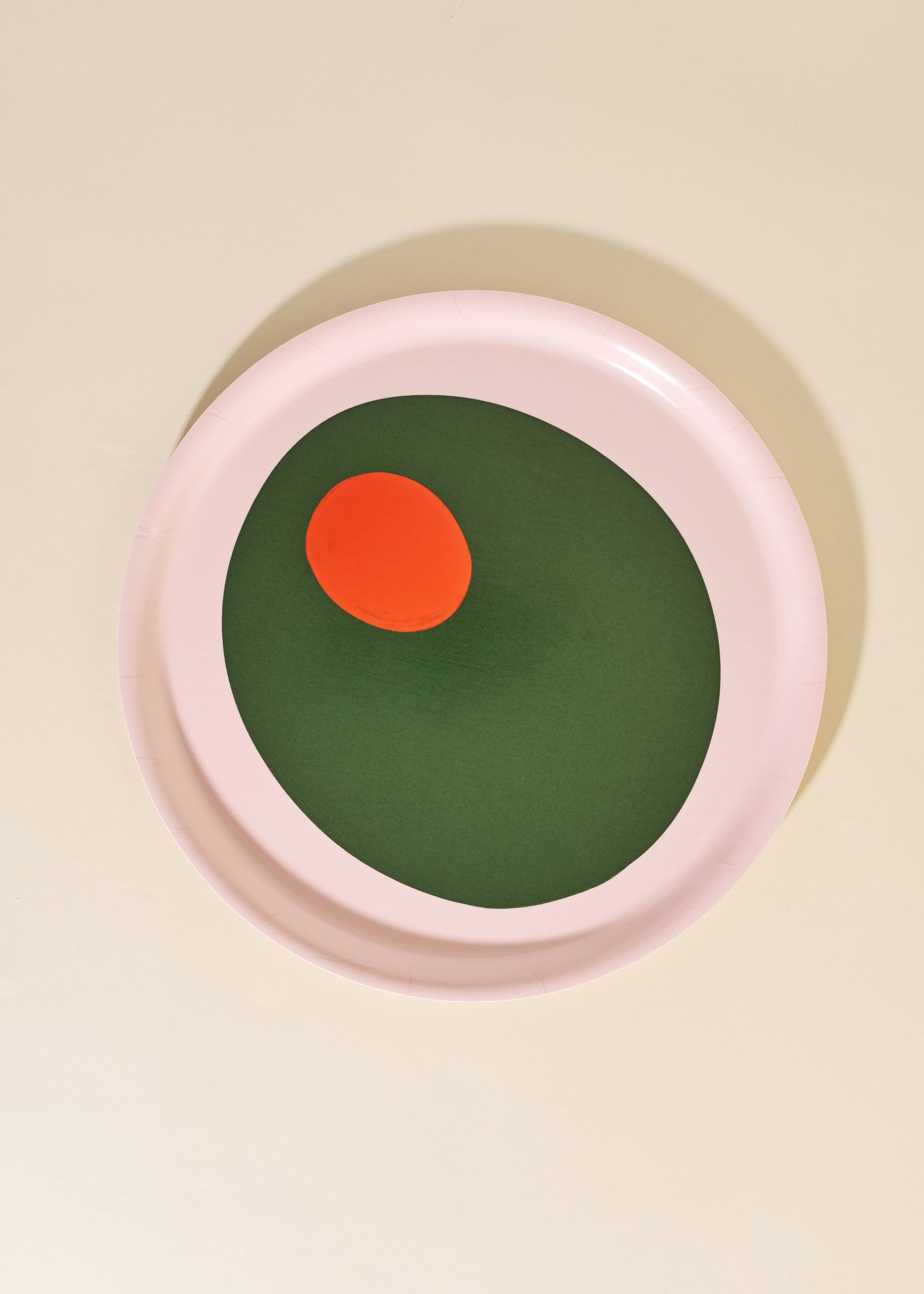 One & Only Paper - Wholesale Serving Tray - Pimento Olive Bent Birch/Melamine Serving Tray Platter