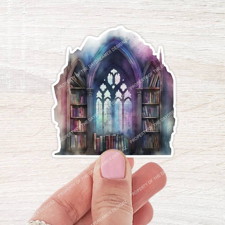 Dark Academia Library Aesthetic Sticker for wholesale by The Daydreamer Designz