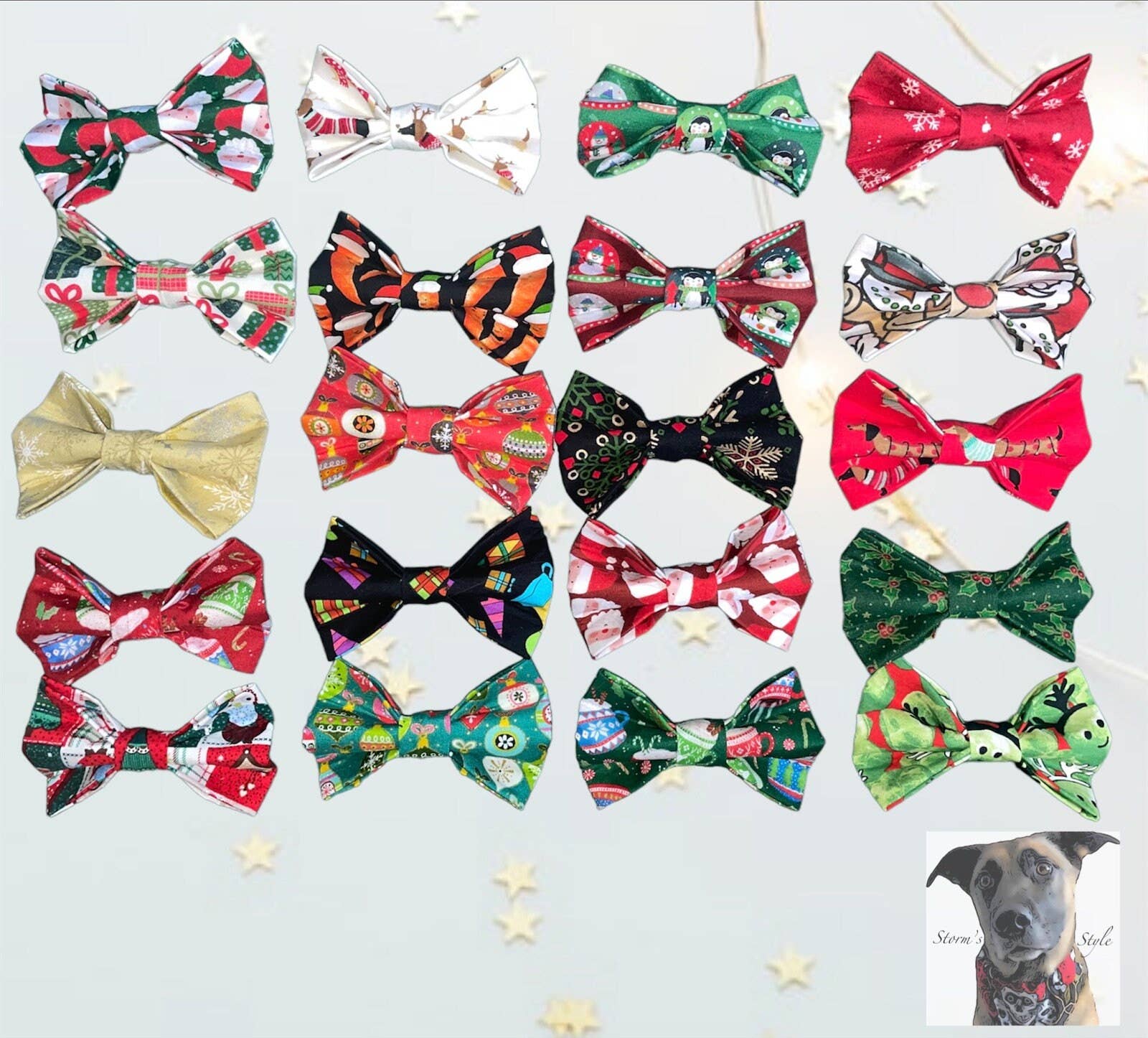 Storms Style - Wholesale Pet Bow Tie - Dog - Dog Christmas Bow Tie Bundle -2 sizes of bow tie available3