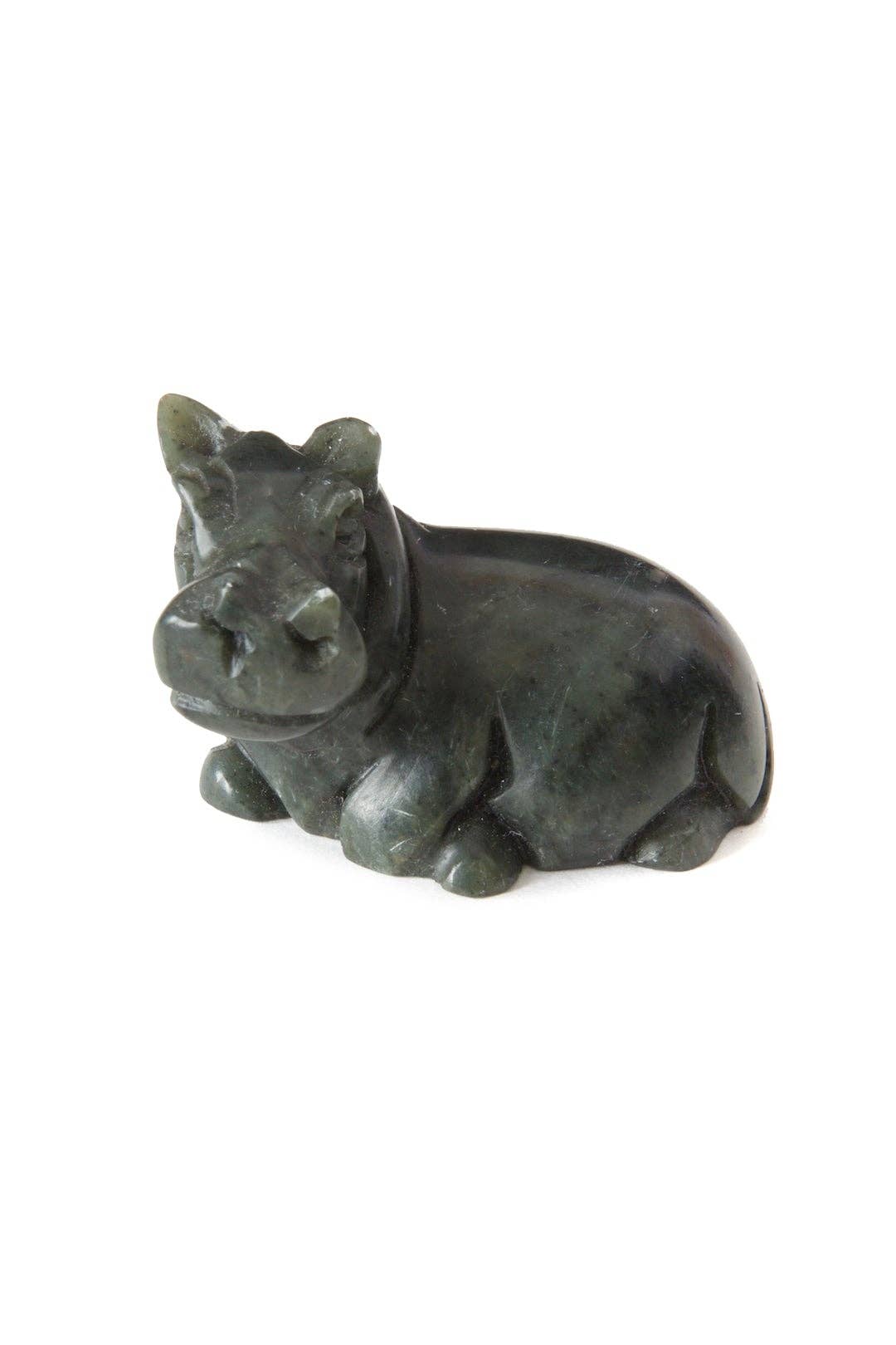 Swahili | AFRICAN MODERN - Wholesale Sculpture - Tiny Zimbabwean Serpentine Hippo Sculpture1