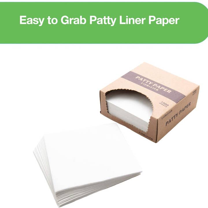 EcoQuality - Vendita all'ingrosso Tappetini da forno - Carta per hamburger Patty Pap, 14 x 14 cm