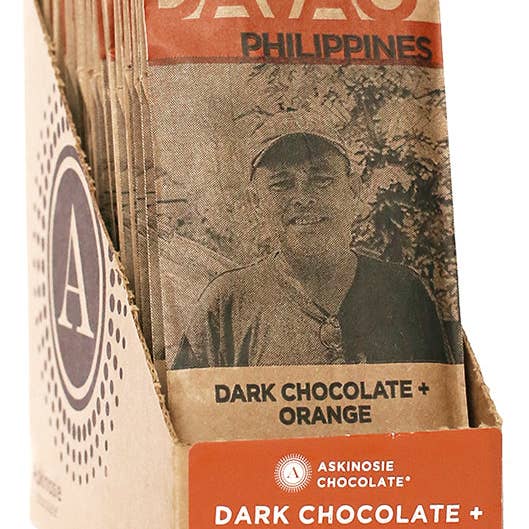 Askinosie Chocolate - Wholesale Chocolate bar - Dark Chocolate + Orange Bar (POP of 15)0