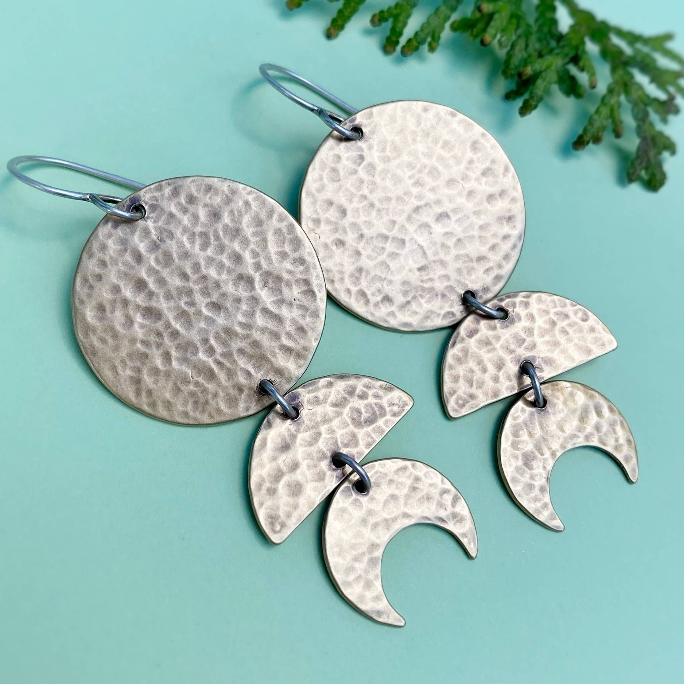 Blue and Blue - Wholesale Dangle Earrings - Moon Phase Earrings3