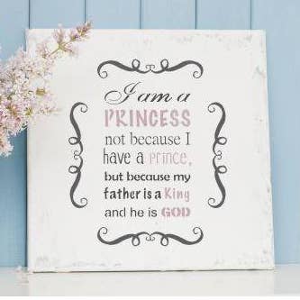 Jeg er en prinsesse Craft Stencil for engroshandel hos Oak Lane Studio