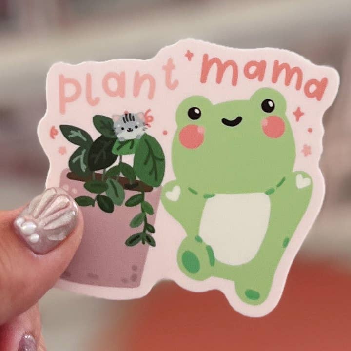 Plant Mama uitgestanste sticker van vinyl voor wholesale door Paperkumaco