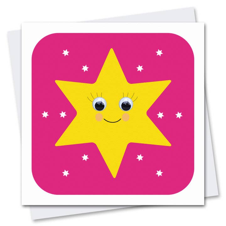 Super Star Greetings Card for wholesale by Stripey Cats Cards