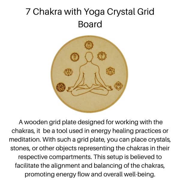 Soothing Crystals - Wholesale Meditation Supplies - 6" Wooden Crystal Grid Boards (Meditation, Healing Sessions)2