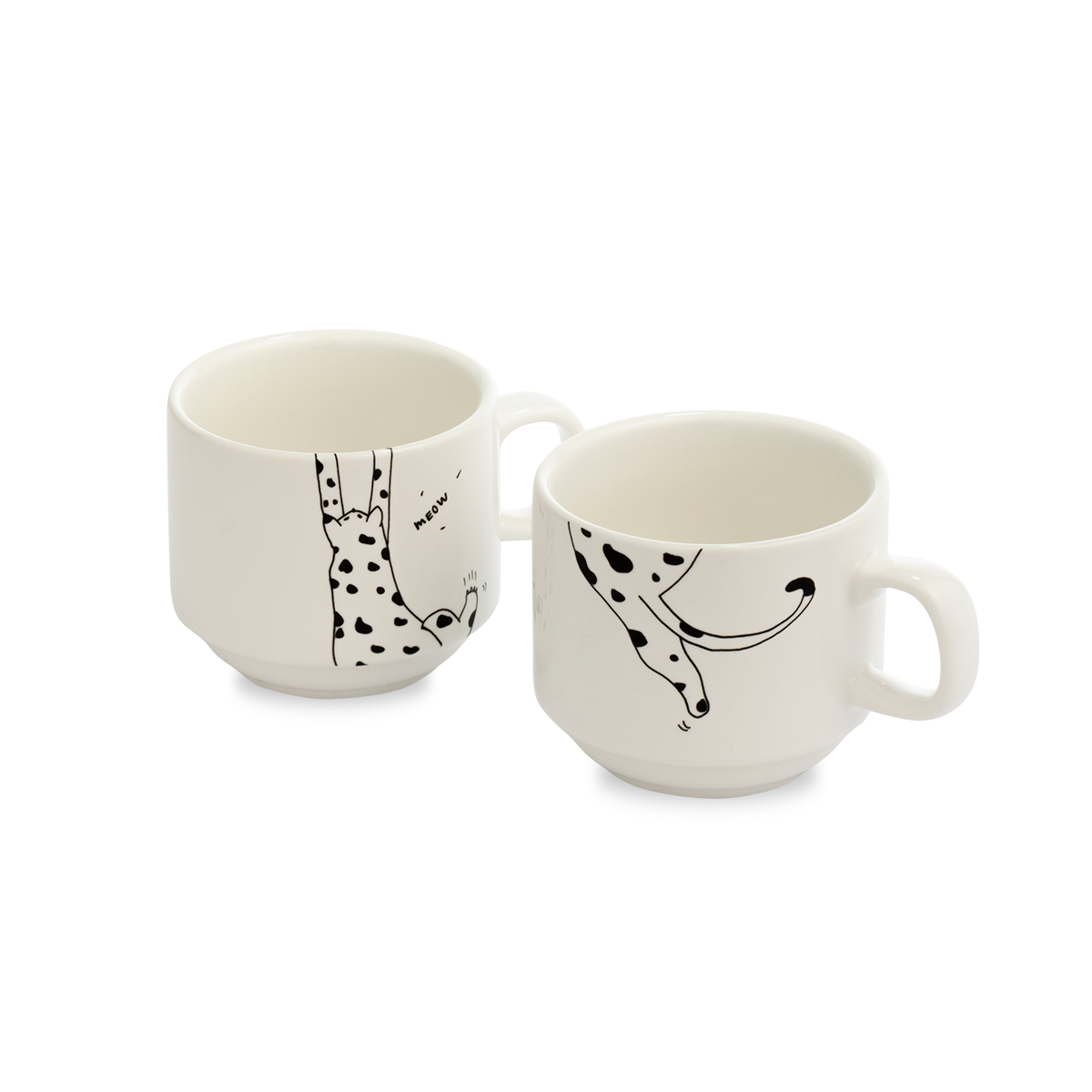 helen b - Wholesale Coffee Mug - stackable mugs meow (set*2)2