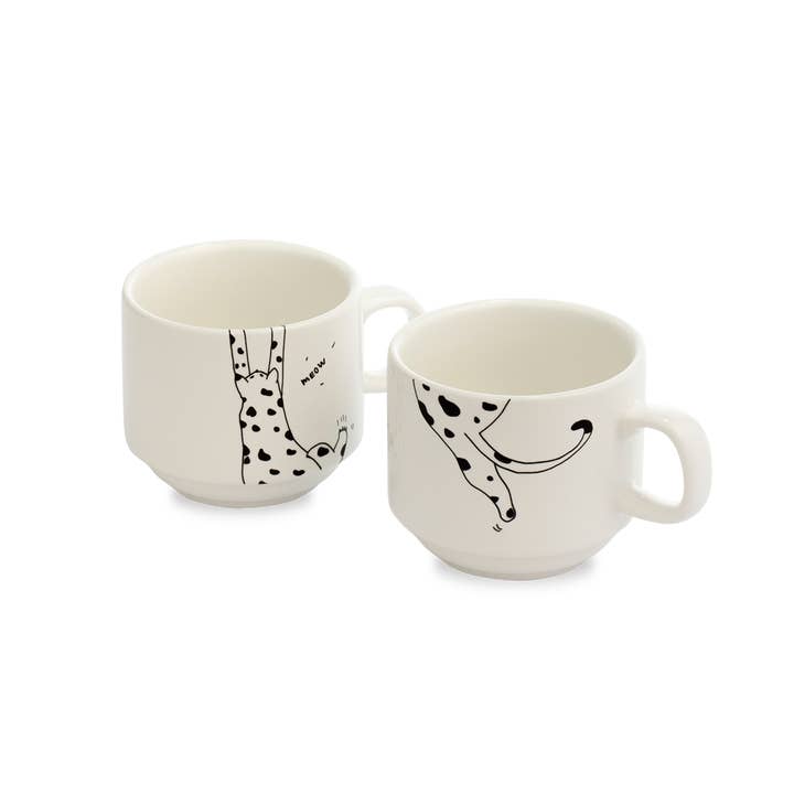helen b - Wholesale Coffee Mug - stackable mugs meow (set*2)2