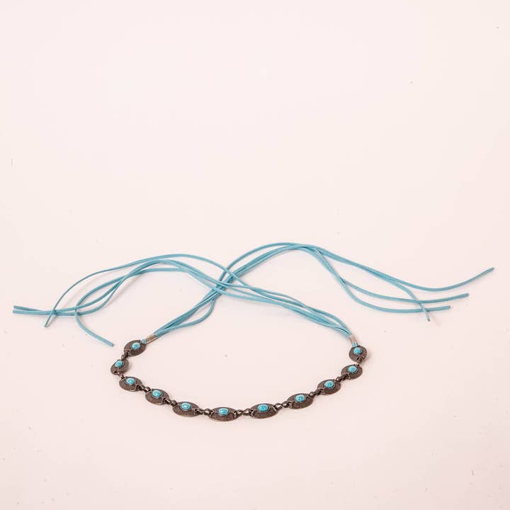 Blue Western Concho Hat Band - Style Nizhoni for wholesale on Faire1