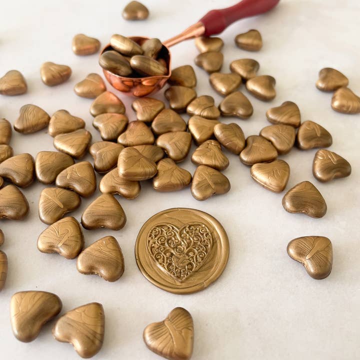 The Natural Paper Company – wholesale Sealing wax – Warm Gold Sealing Wax Beads | Plastic Free Wax Seal Beads