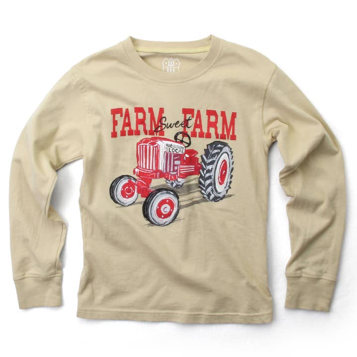 Wes and Willy Boys Farm Sweet Farm Tractor Graphic Tee for wholesale by Wes and Willy