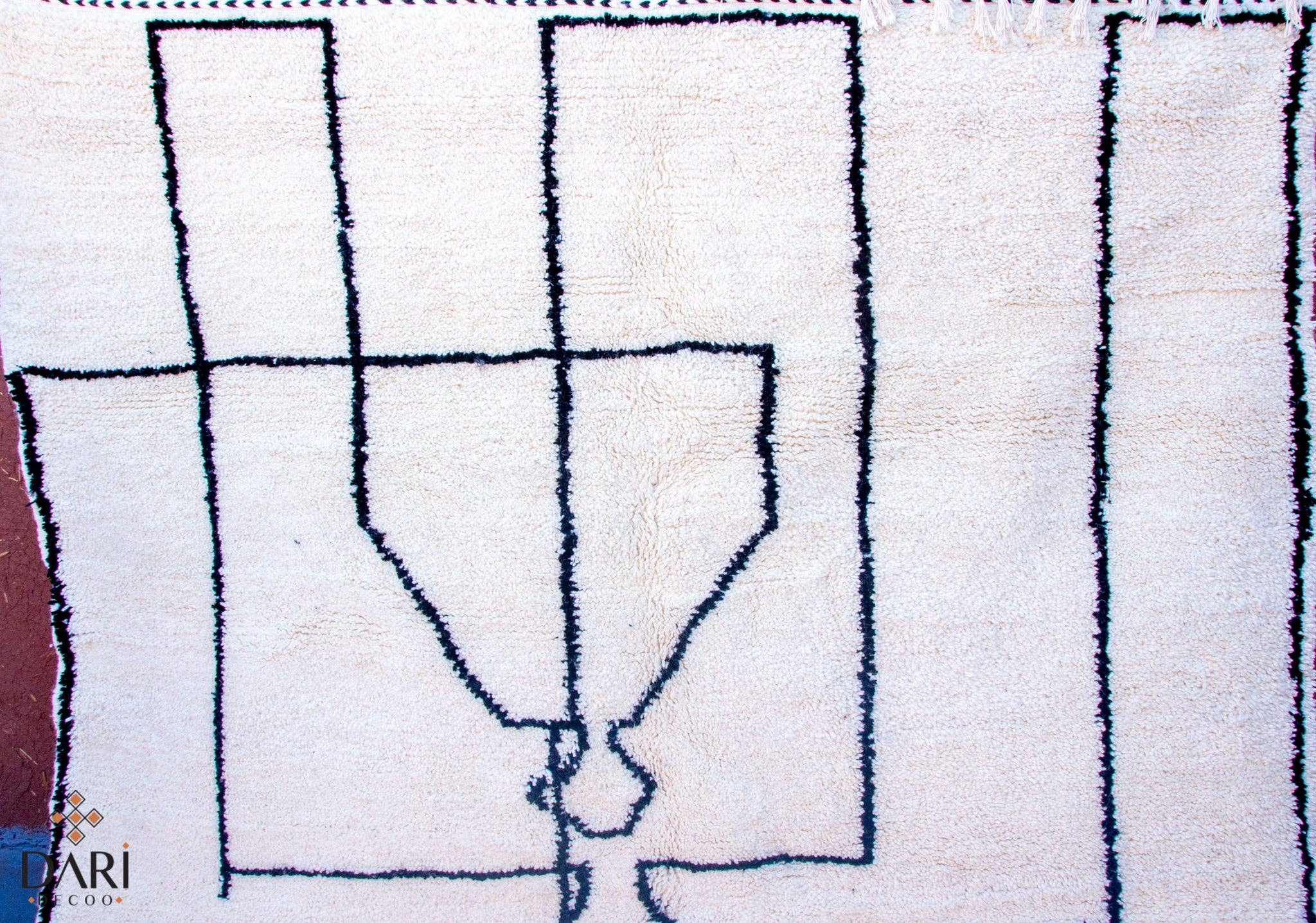 Daridecoo – wholesale Area rug – ONE LINE DRAWING MINIMAL WHITE WOOL RUG6