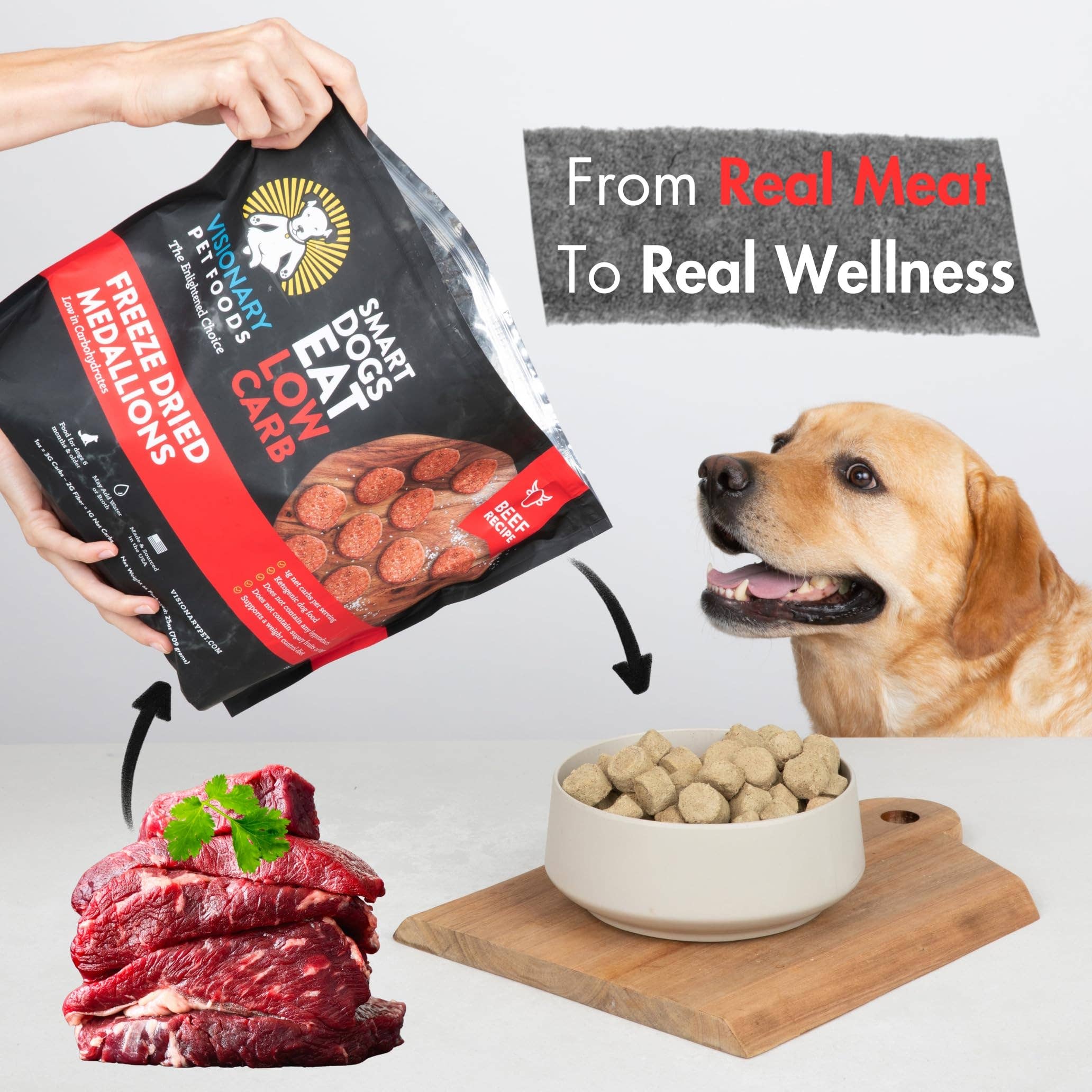 Visionary Pet Foods - Wholesale Pet Food - Dog - Freeze Dried Food | Beef Recipe | 25oz Bag3