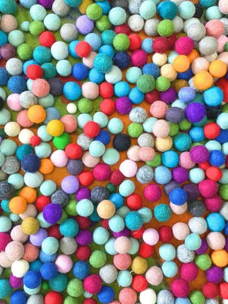 Woollyfelt - Vente Matériels de bricolage - Boules multicolores (18 mm) | Boules en laine faites à la main2