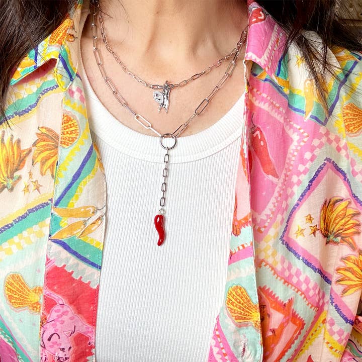 Love, Lisa - Wholesale Pendant/Charm Necklace - Martina Layered Necklace – Italian Horn & Mano Cornuto Amule6