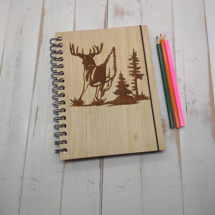 Mini-Skizzenbuch „White Tail Deer Running“ für den Großhandel von Genesis 3D