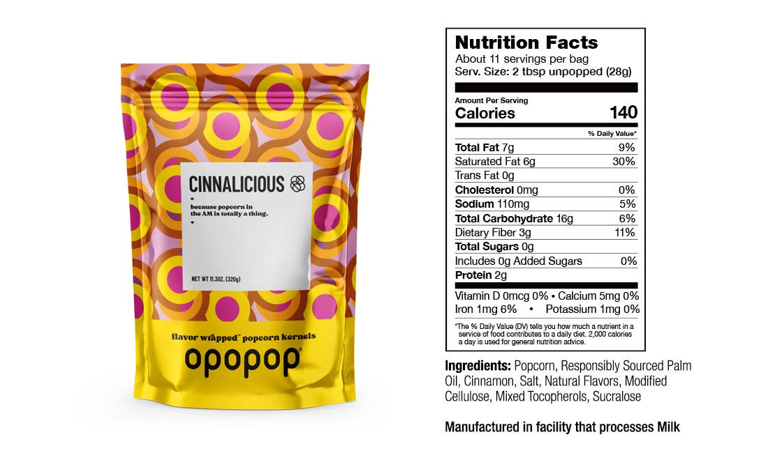 Opopop, Inc. - Wholesale Popcorn Kernels - Cinnalicious 320g Big Bags Popcorn Kernels Restock2