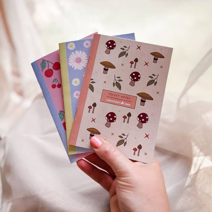 Pocket Notes - 3 pack for wholesale by conscious mae