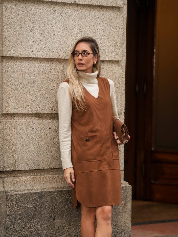 Brown Sleeveless Shirt for wholesale by GUIMANOS