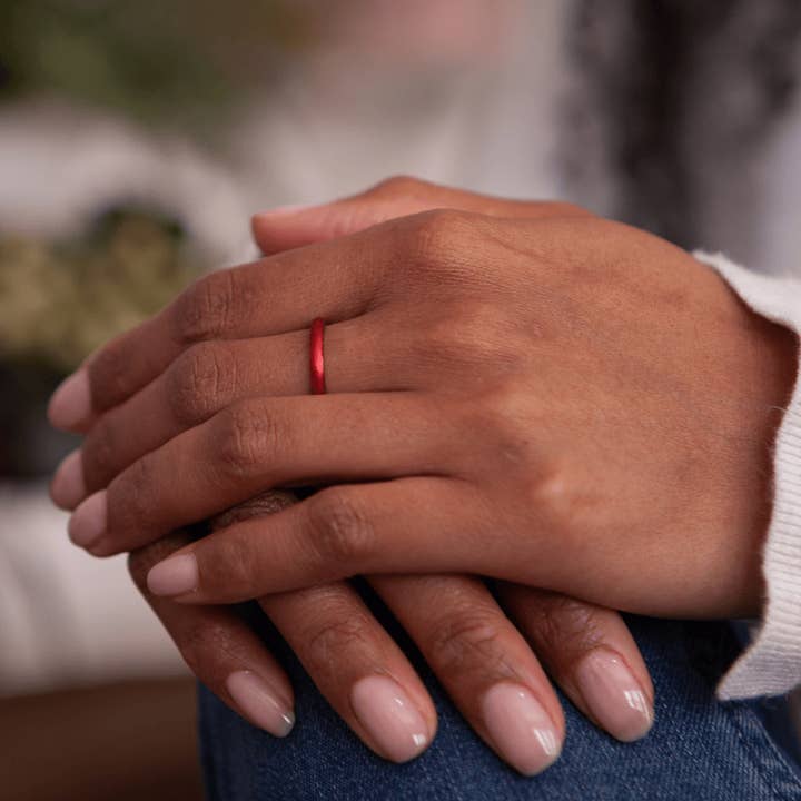 Enso Rings - Wholesale Band/Stacked Ring - Elements Classic Halo Silicone Ring Ruby