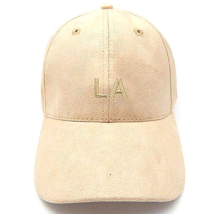 Diacly - Wholesale Baseball Cap - Women's - Small LA Embroidery Suede Solid Soft Feel Basebasll Cap
