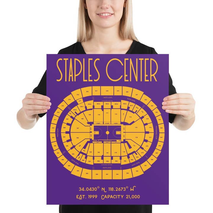 Los Angeles Lakers Staples Center Stadium Poster afdrukken voor wholesale door Stadium Prints by BTB