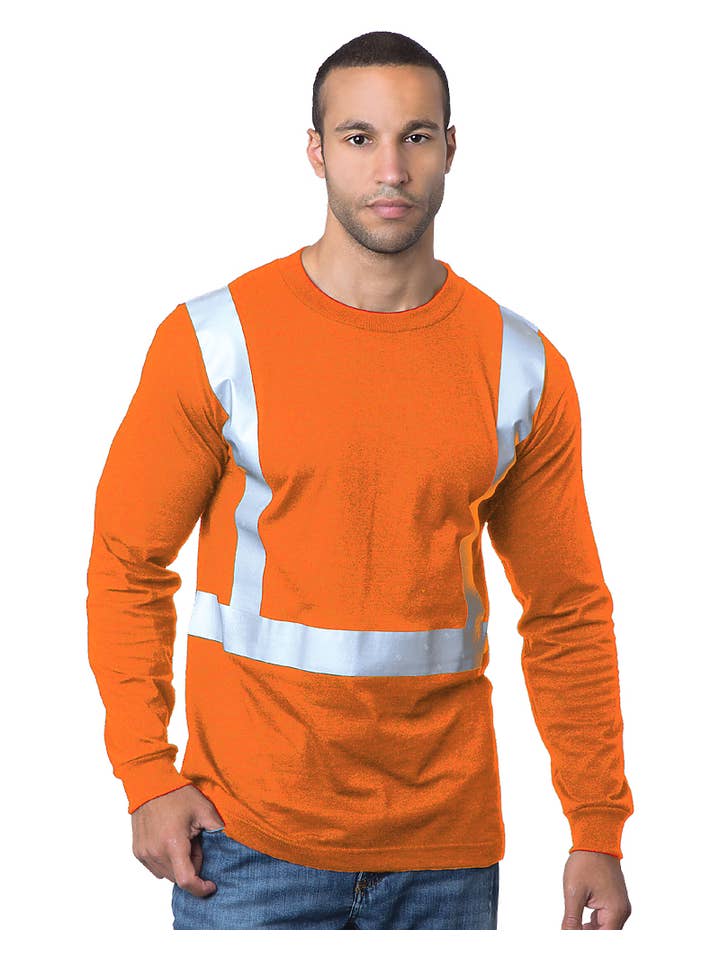 AST Sportswear - Wholesale Safety shirt – Men's - 3762 L/s 50/50 Hi Vis1