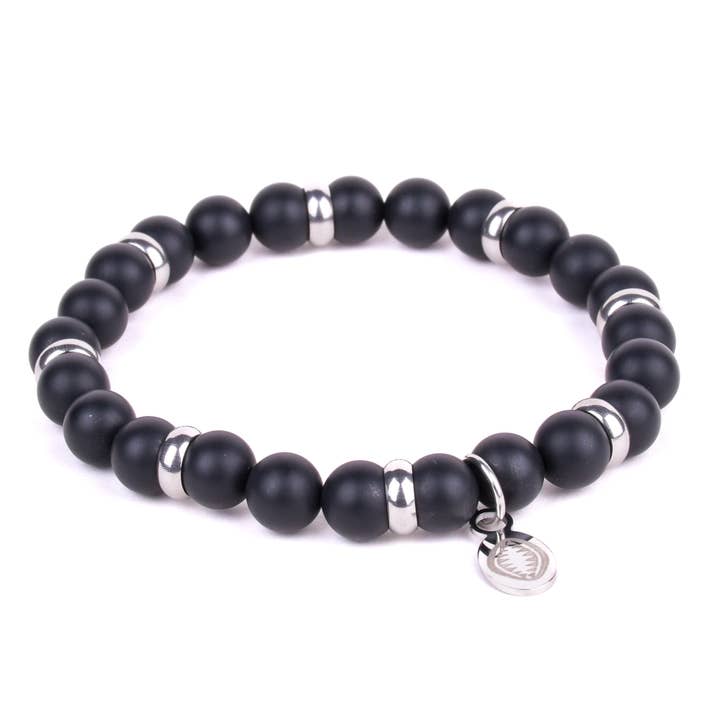 Rio Bracelet Acier Inoxydable Agate Noir Mat Grand pour la vente par Jewelry Private Label