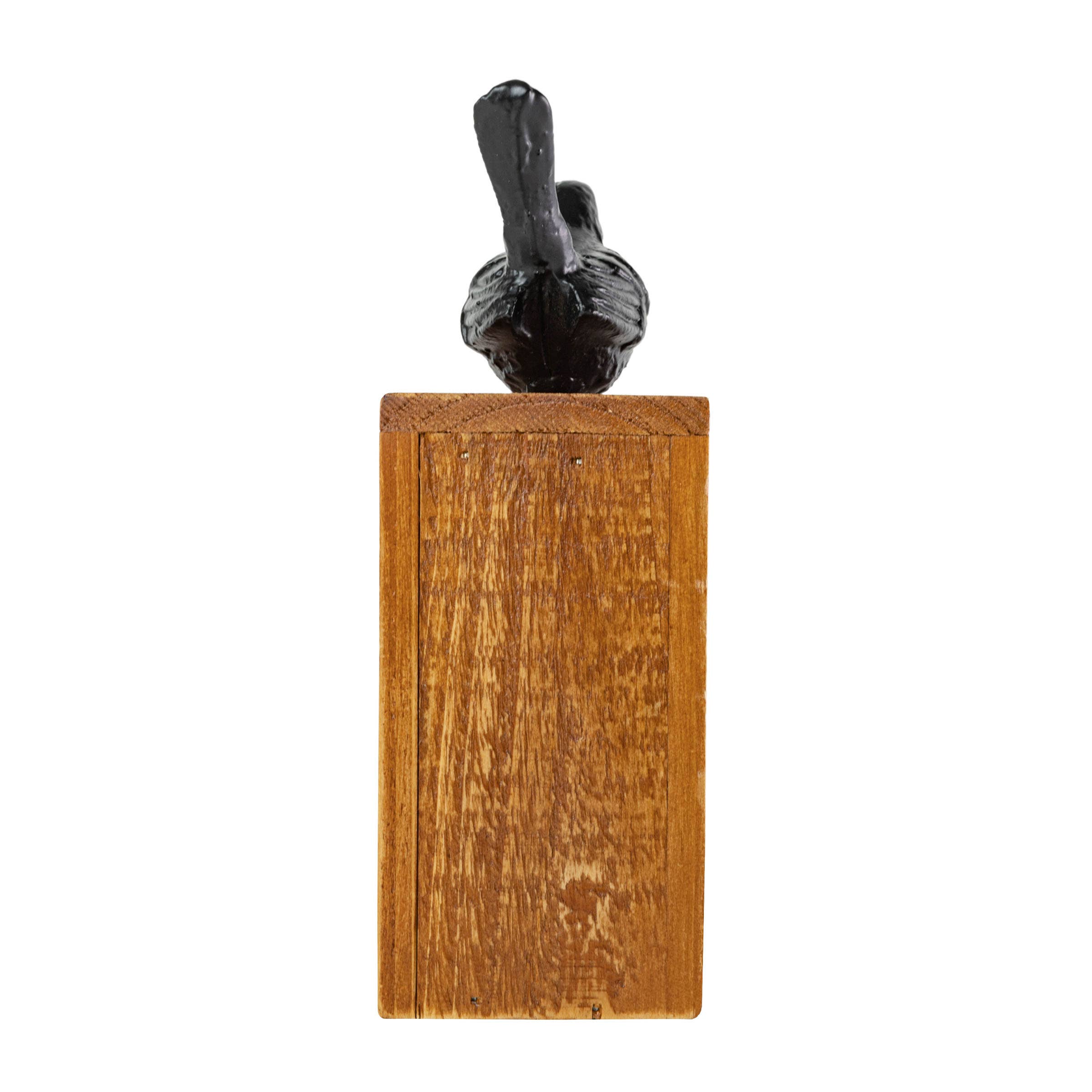 Foreside Home & Garden - Wholesale Decorative Figurine - SALE - Audrey Black Bird Figure Cast Iron Wood Base3
