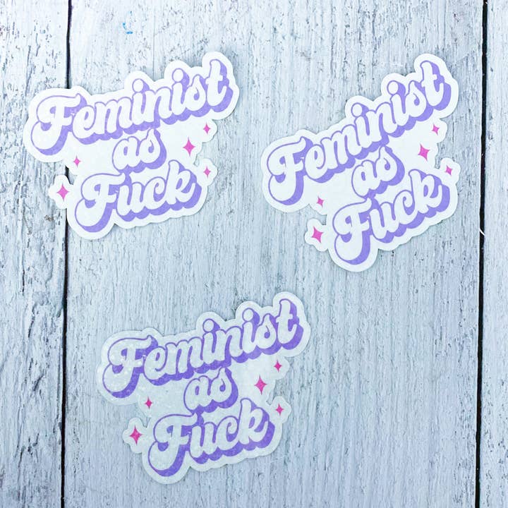 Feminist als Fuck Aufkleber für den Großhandel von The Black Lab Soapery