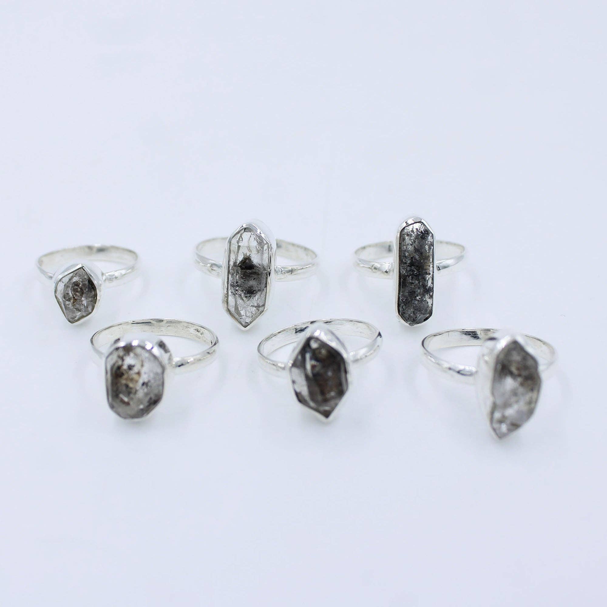 Silvex Jewelry - Wholesale Single Stone/Solitaire Ring - Wholesale Lot Herkimer Diamond 925 Sterling Silver Unique Ring2