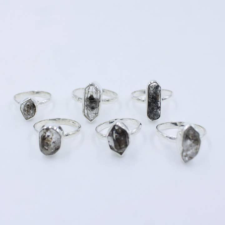 Silvex Jewelry - Wholesale Single Stone/Solitaire Ring - Wholesale Lot Herkimer Diamond 925 Sterling Silver Unique Ring2