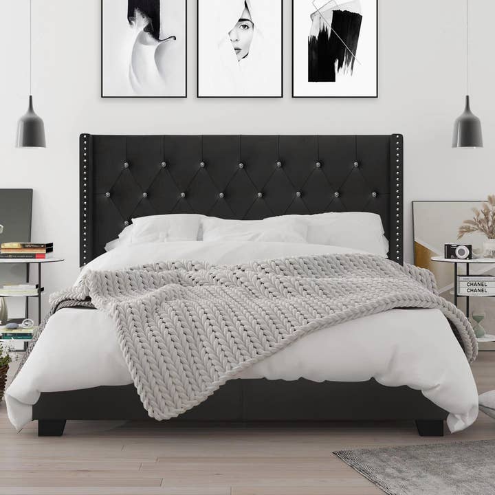 Home Design - Wholesale Bed - Brady Tufted Wingback Upholstered Panel Bed4