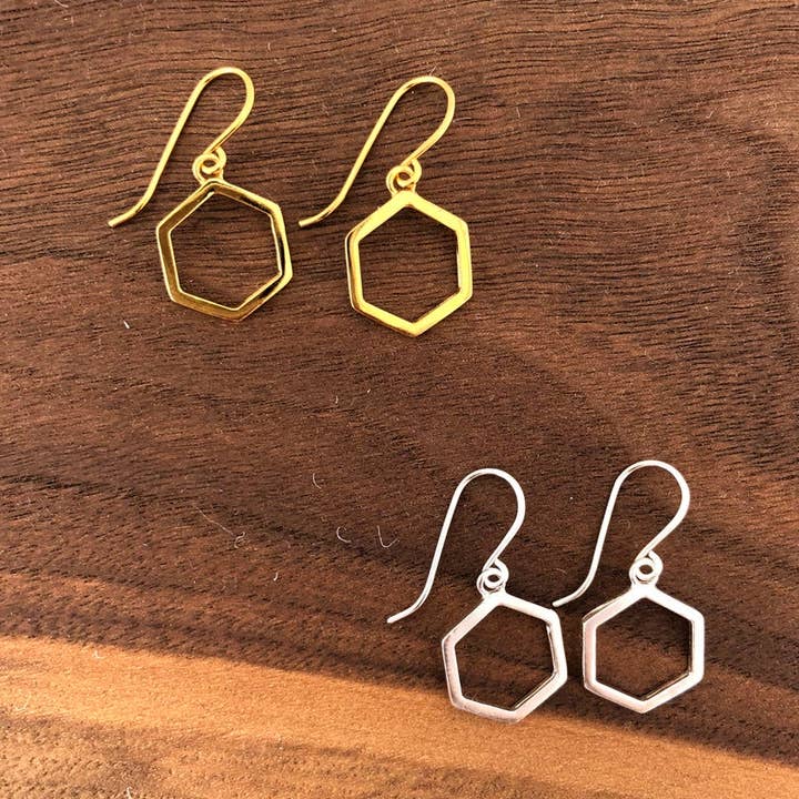 Small hexagon drops for wholesale by Hahn Jewelry