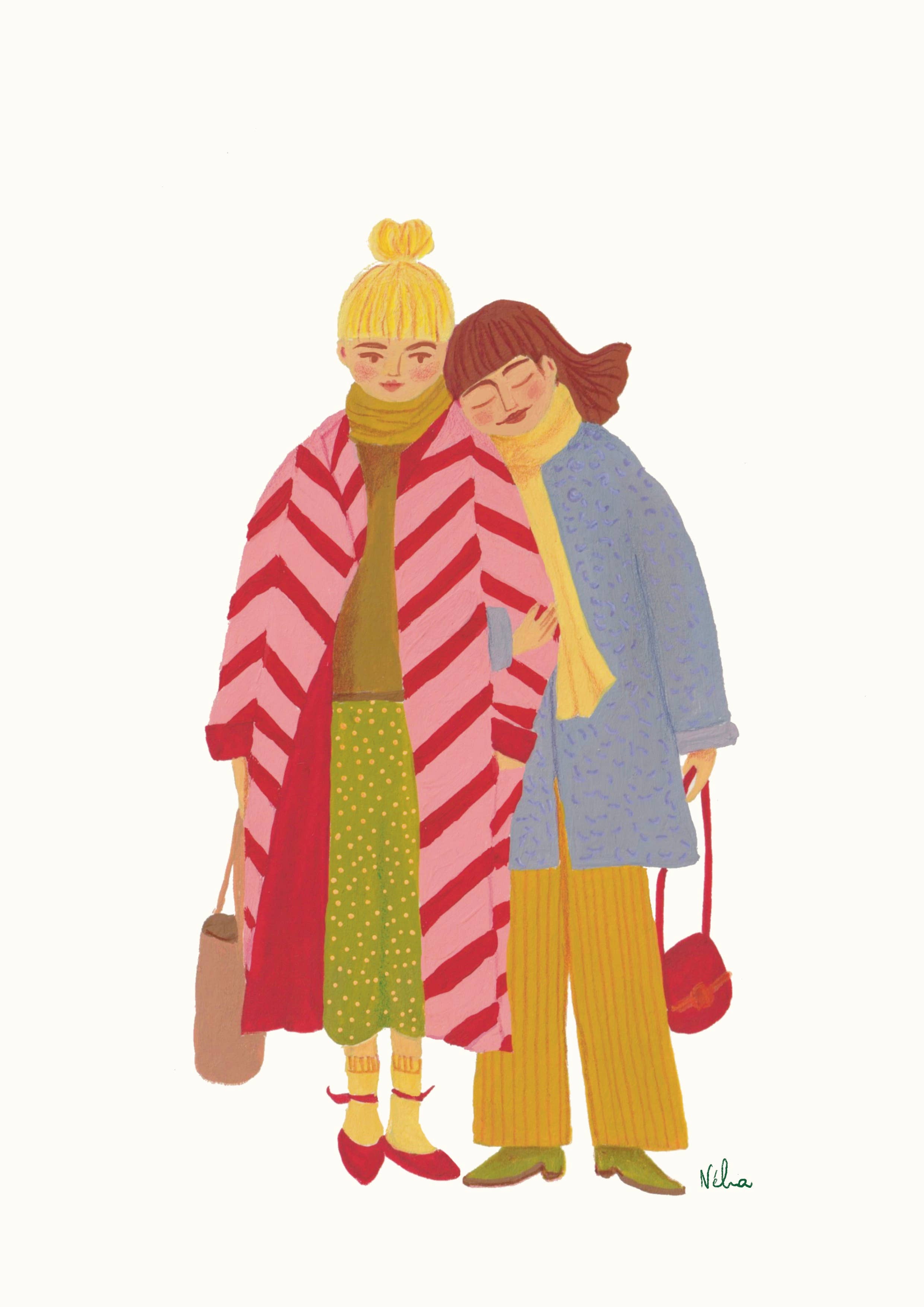 Nelia illustration - Wholesale Postcard - Carte postale Hug31