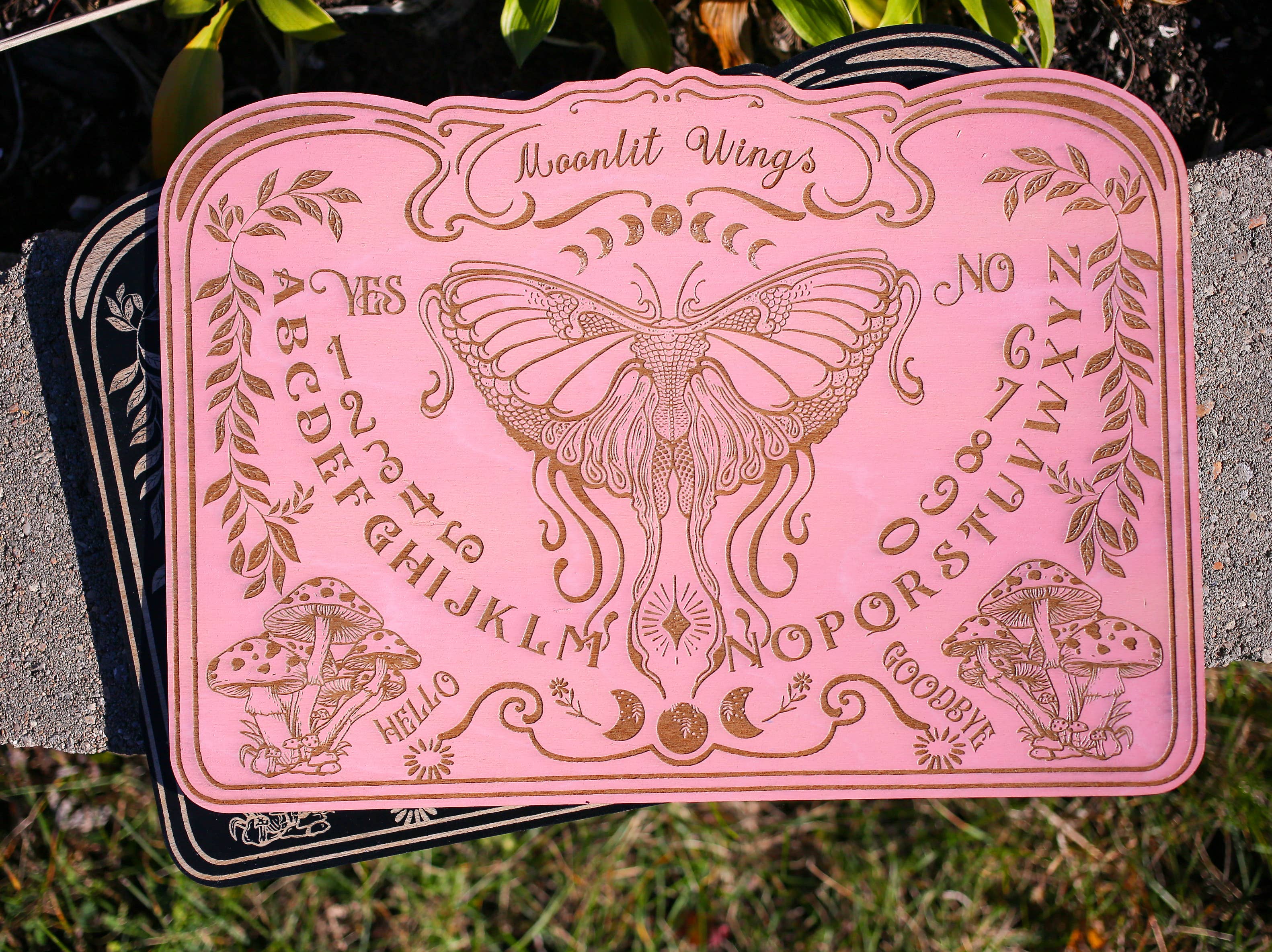 Ink and Flowers Designs - Wholesale Spirit Board - Pink Art Nouveau-inspired Spirit Board w/planchette3