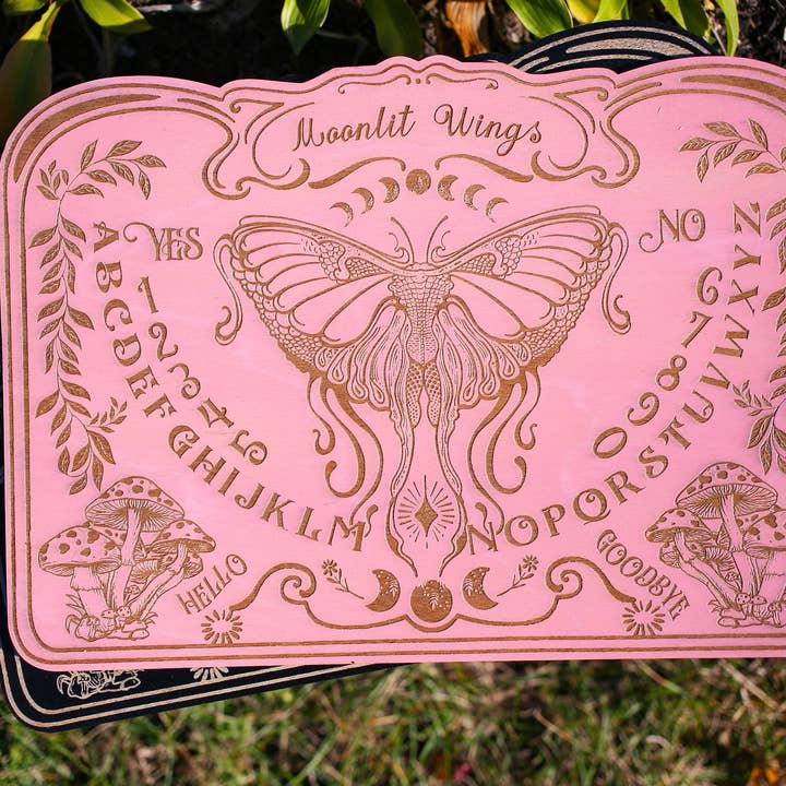 Ink and Flowers Designs - Wholesale Spirit Board - Pink Art Nouveau-inspired Spirit Board w/planchette3